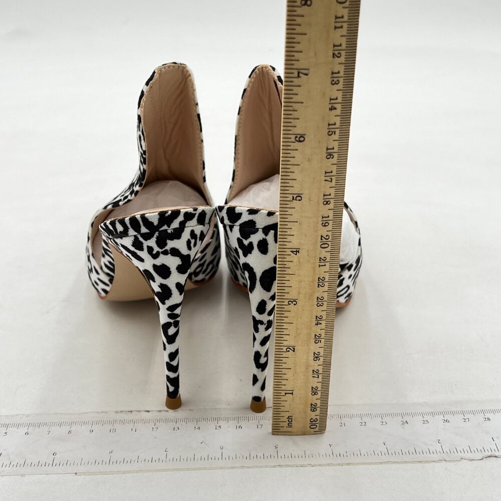 Fowt Leopard Print Side V Cut Backless Mules For … - image 5